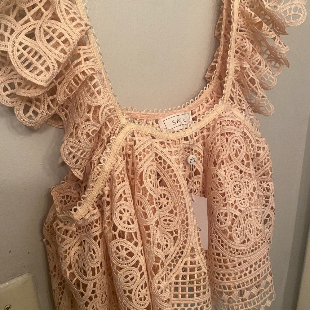 Pink lace top
